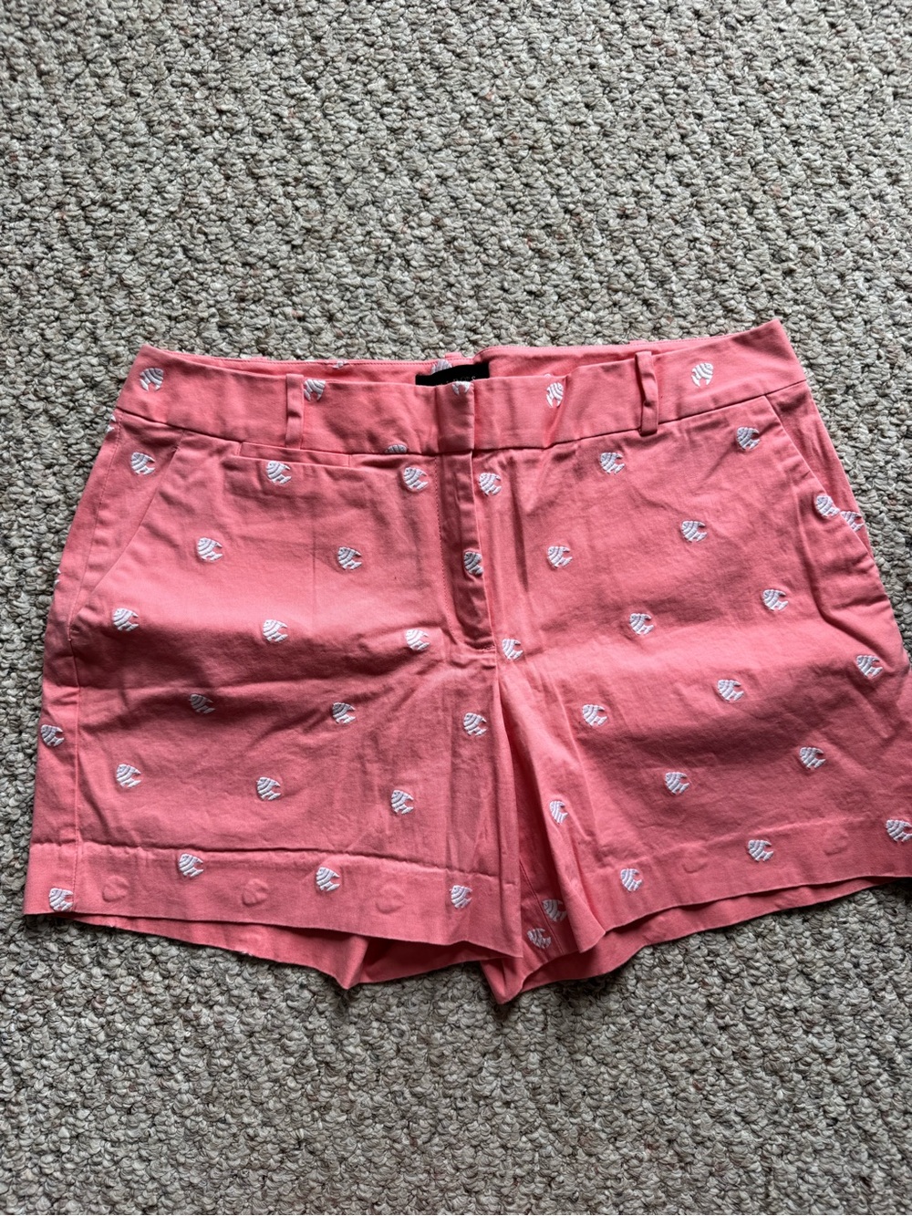 Talbots Coral Pink Embroidered Fish Shorts